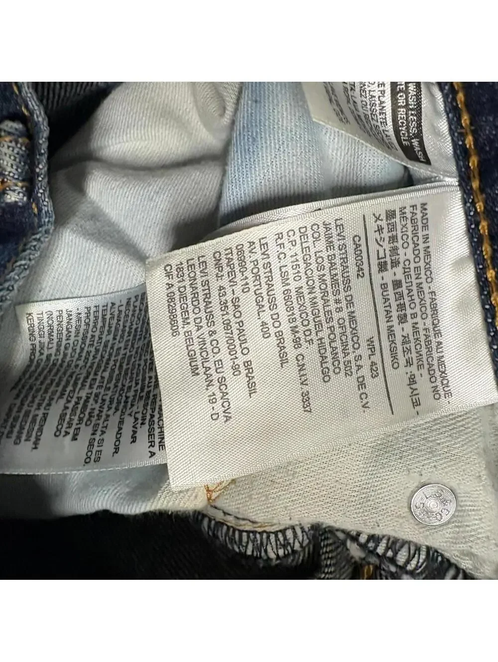 Levis 505 Regular Fit Distressed Jeans Mens 36x29 Blue Denim Heavy Destroyed